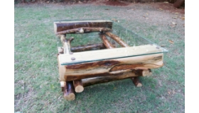 Pine Logs Glass Table